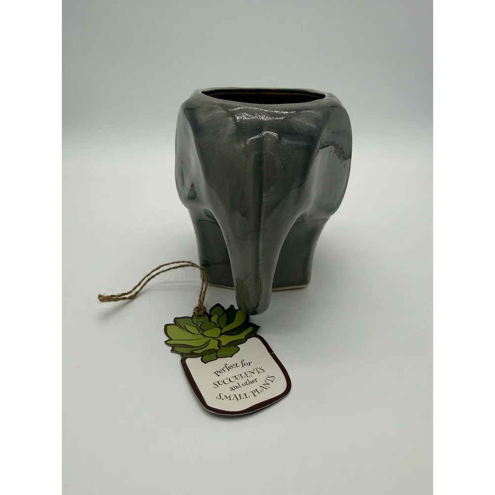 Gray Elephant Ceramic Planter Pot for Succulent Plants/Small plants